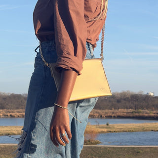 stylish no emf faraday with gold crossbody