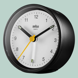 Keep The Bedroom EMF Radiation Free! Beautiful Modern Alarm Clock Body Tech Wellness Black Clock with White Dial 