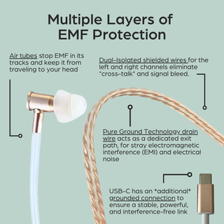 New! Air Tube Headphones for EMF Protection. Safer Wired Earbuds
